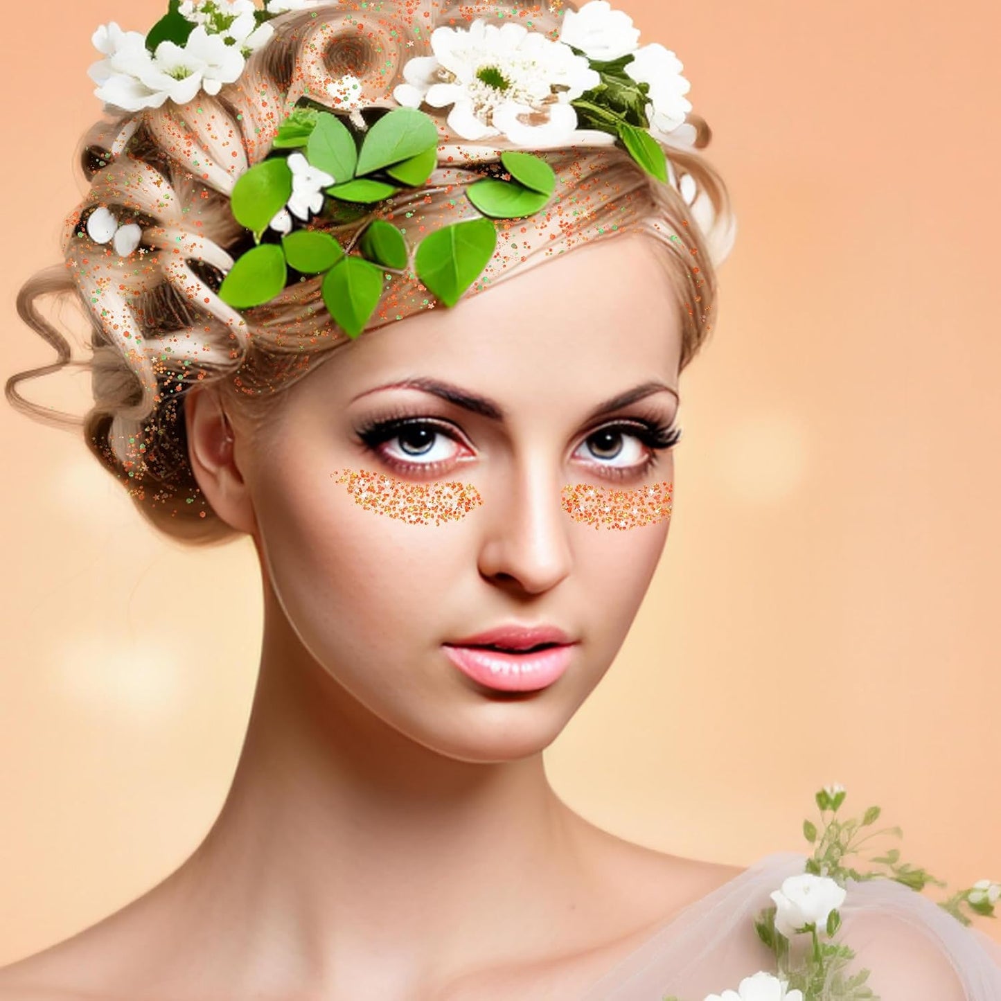 Orange Face Glitter Stick,Halloween Body Hair Glitter for Kids,Waterproof Singer Concert Outfits for Women,Mardi Gras Accessories Chunky Glitter Makeup Sequins Body Paint