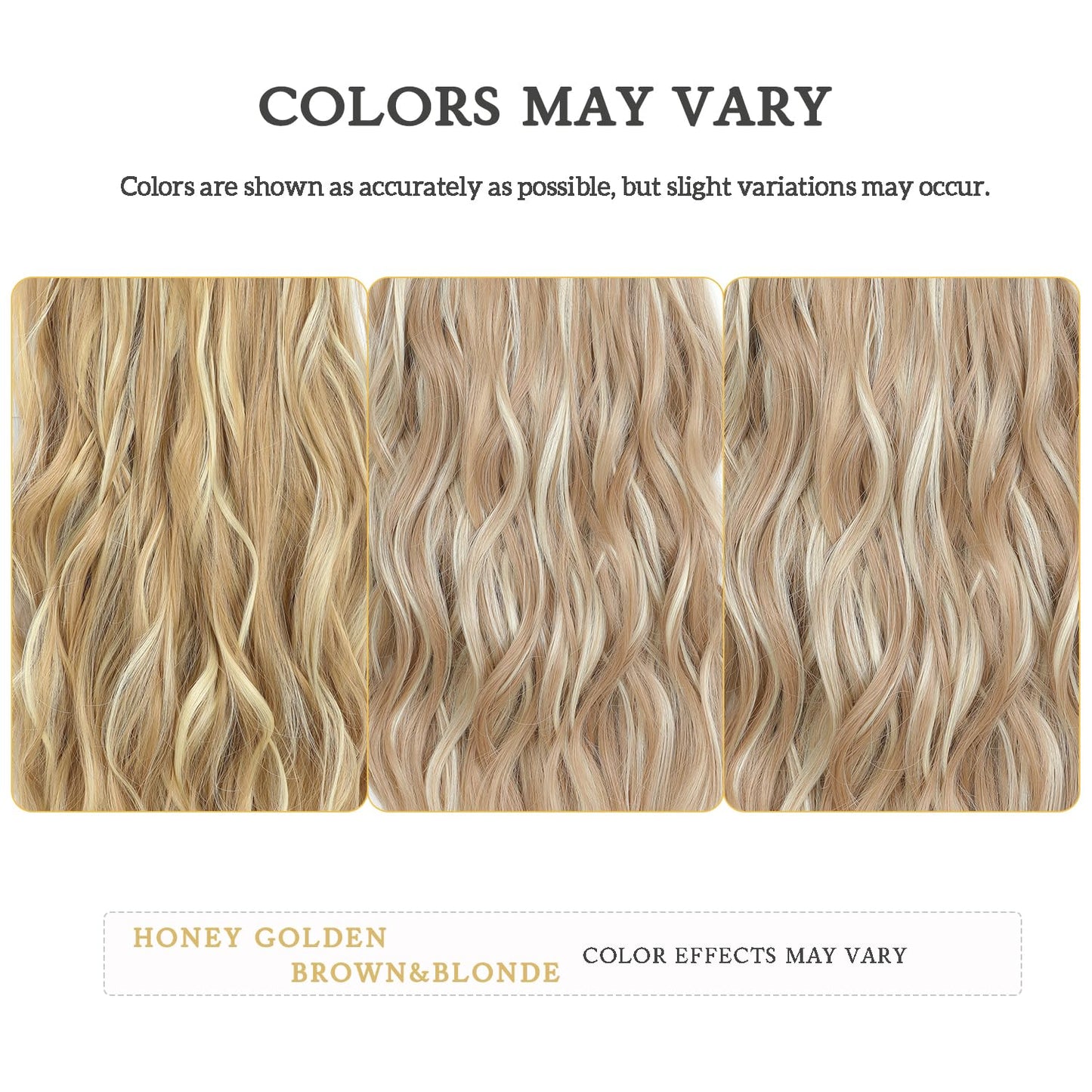 Clip in Hair Extensions, 6 PCS Natural & Soft Hair & Blends Well Hair Extensions, Synthetic Long Wavy Hairpieces(24inch, 6pcs,Honey Blonde with Platinum Highlights)