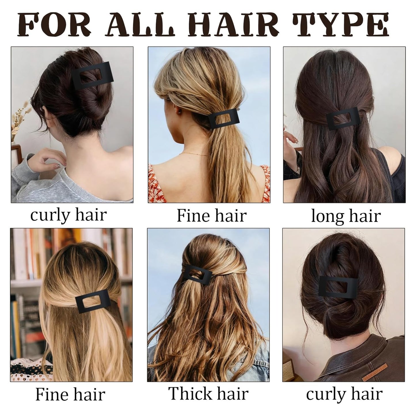 Black 8 Pack French Flat Hair Clips for Women, Chic Matte Barrettes with Non-Slip Design, Lightweight Stylish Hair Accessories for Everyday Looks & Trendy Hairstyles