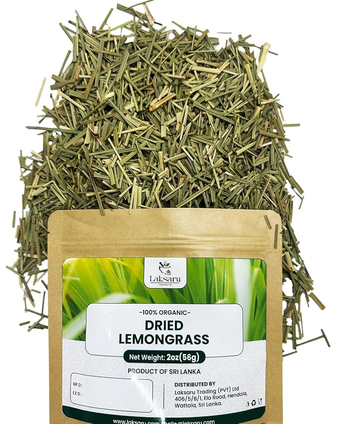 Premium Dried Lemongrass Loose Leaf – 2 oz | 56g | 100% Natural Herbal Tea | Fresh, Citrusy & Aromatic | Perfect for Teas, Cooking, Cocktails & Wellness | Caffeine-Free & Rich in Antioxidants | Product from Sri Lanka