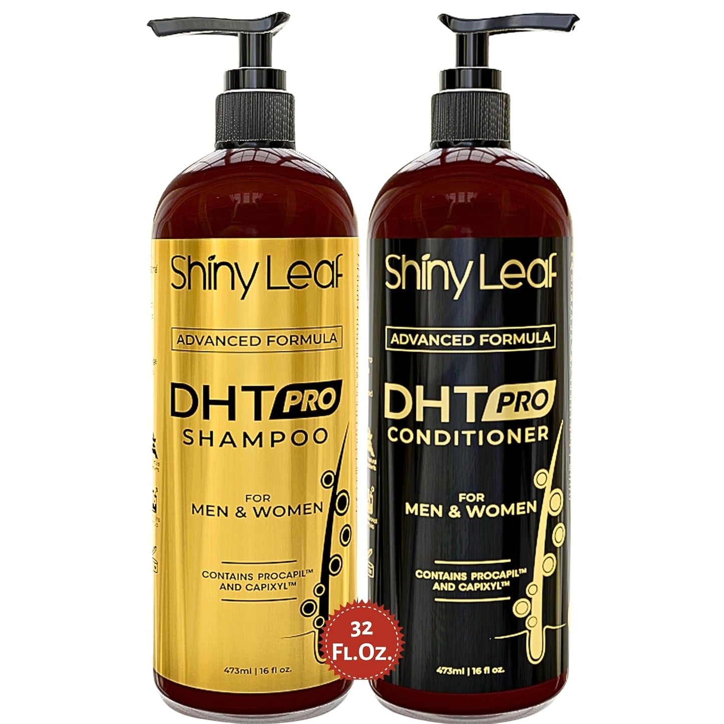 DHT Pro Shampoo and Conditioner - Advanced Formula with Procapil and Capixyl, DHT Blockers, Made In USA, Hair Loss Solution for Men and Women, Stimulates Follicles, SupportsThinning Hair
