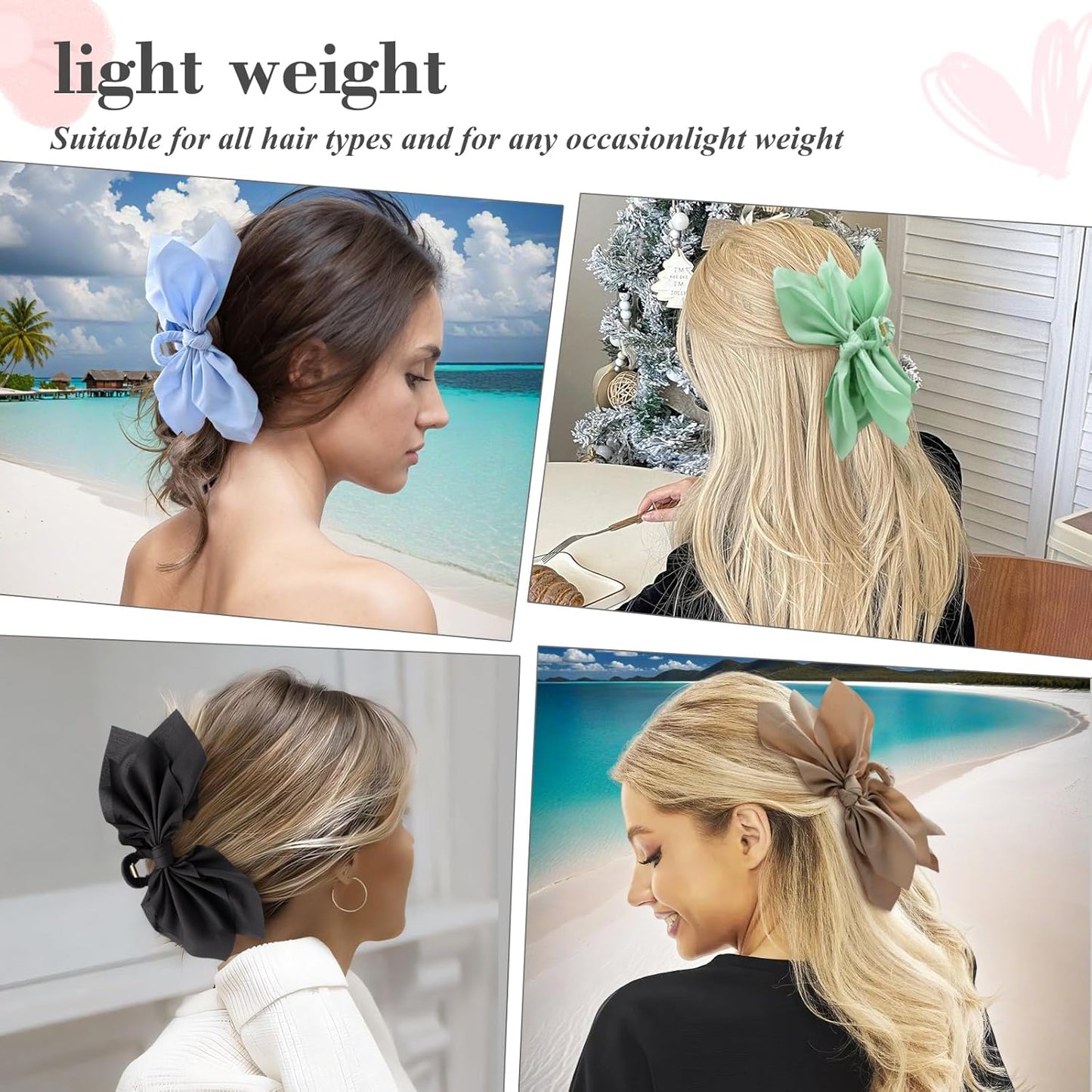 Bow Claw Clips Bow Hair Clips 4PC Big Hair Bows for Women Butterfly Styling Large Hair Clips for Thick Hair for Girls Hair Accessories for Teen