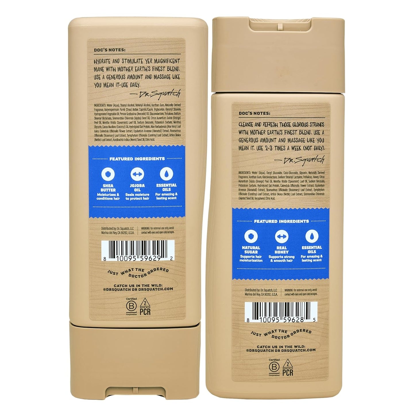 Dr. Squatch Natural Hair Bundle for Men - Healthy, Full Looking Hair - Fresh Falls Shampoo (11 fl oz), Fresh Falls Conditioner (11 fl oz)