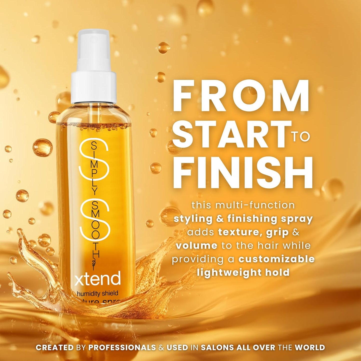 SIMPLY SMOOTH Humidity Shield Texture Hair Spray Strong & Light Hold, Shine Finishing Styling Spray Resists Humidity & Repels Moisture Customizable Hold Hair Spray 8.5 Oz