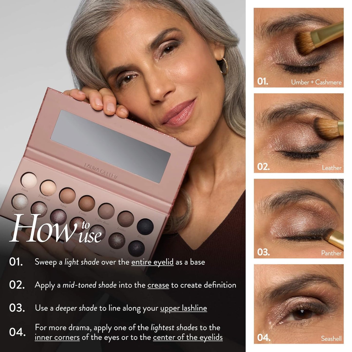 LAURA GELLER NEW YORK The Delectables Timeless Tones Baked Eyeshadow Palette | 14 Pigmented Eyeshadows Blendable Everyday Look
