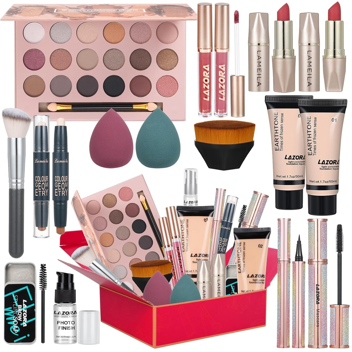 Makeup Kit for Women Full Kit Makeup Sets for Teenagers Makeup Gift Set for Women Teen Girls Includes 18 Colors Eyeshadow Palette Foundation Make Up Sets for Beginners