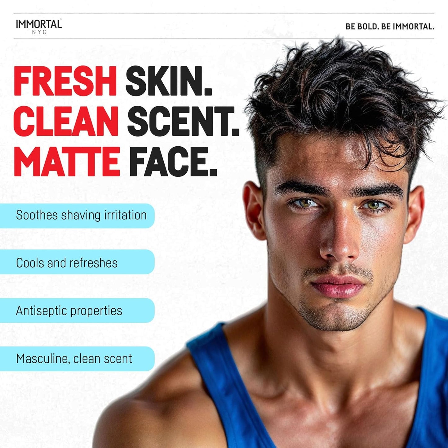 Immortal NYC Stay Blessed 01, After Shave Spray Body/Face Men's Cologne, 17 oz, Exclusive Barbers, Softens Skin, Refreshes, Disinfects and Relieves Face and Skin, Moisturizing Formula After Shaving