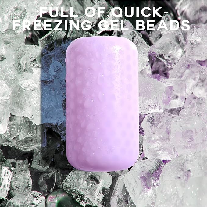 Teenitor Purple Ice Roller for Face, Anxiety Relief Items, Ice Face Roller Skin Care, Cold Roller for Puffiness, Roller Freezer Facial Massager Skin Care Tools