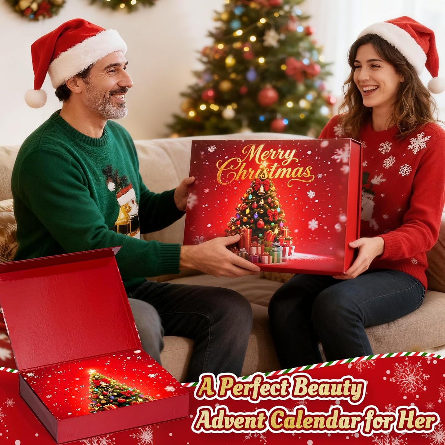 Beauty Advent Calendar 2025, Makeup Advent Calendar for Women, Teen Girls 24 Days, Bath and Body Gifts Sets, Christmas Gifts Baskets, Skincare Beauty Gift Baskets