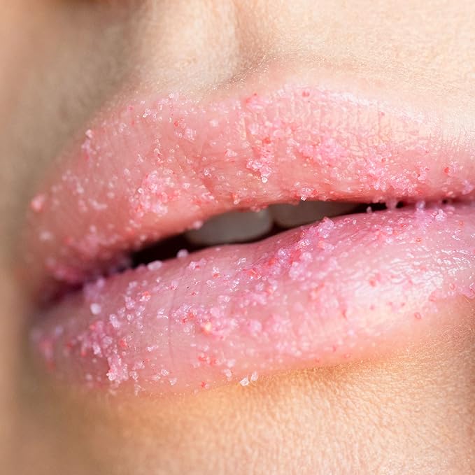 Fitglow Beauty 3-in-1 Lip Scrubbing Mask | Plant-Powered Natural Exfoliate Scrub, Treats & Nourishes Dry Cracked Chapped Lips | Soft & Smooth Pout Moisturizer for Lip Skincare | (0.5 oz | 15 ml)