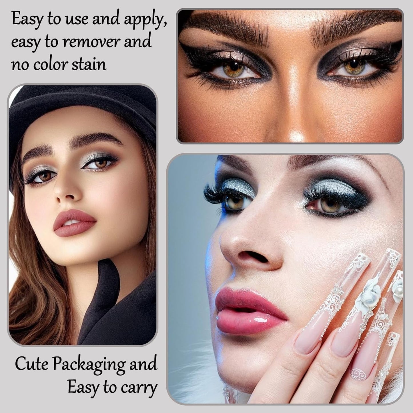 Black Grey Smoky Eyeshadow Palette,15 Colors Matte Shimmer Pigmented Eye Shadow Makeup Palette Set with 3 Eyeshadow Brushes,Glitter Eyeshadow Makeup Palette for Daily Halloween Goth Makeup(M)