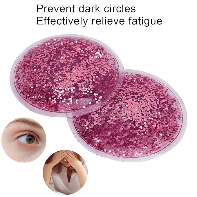 Gel Eye Pack, Hot Cold Compress Eye Gel Ice Packs Reusable Cooling Eye Cover for Dark Circles Puffiness Cold Eye Girl Women(Rose)