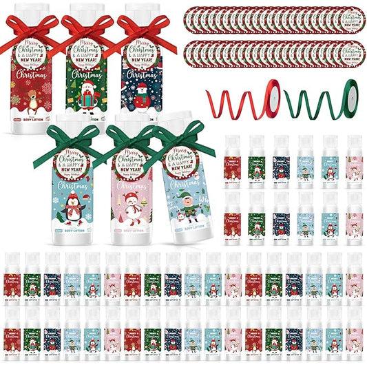 48 Set Christmas Hand Cream Gift Moisturizing Hand Lotion for Women Travel Size Lotion for Christmas Party Favors with Card for Xmas Mother Teacher Stocking Stuffer