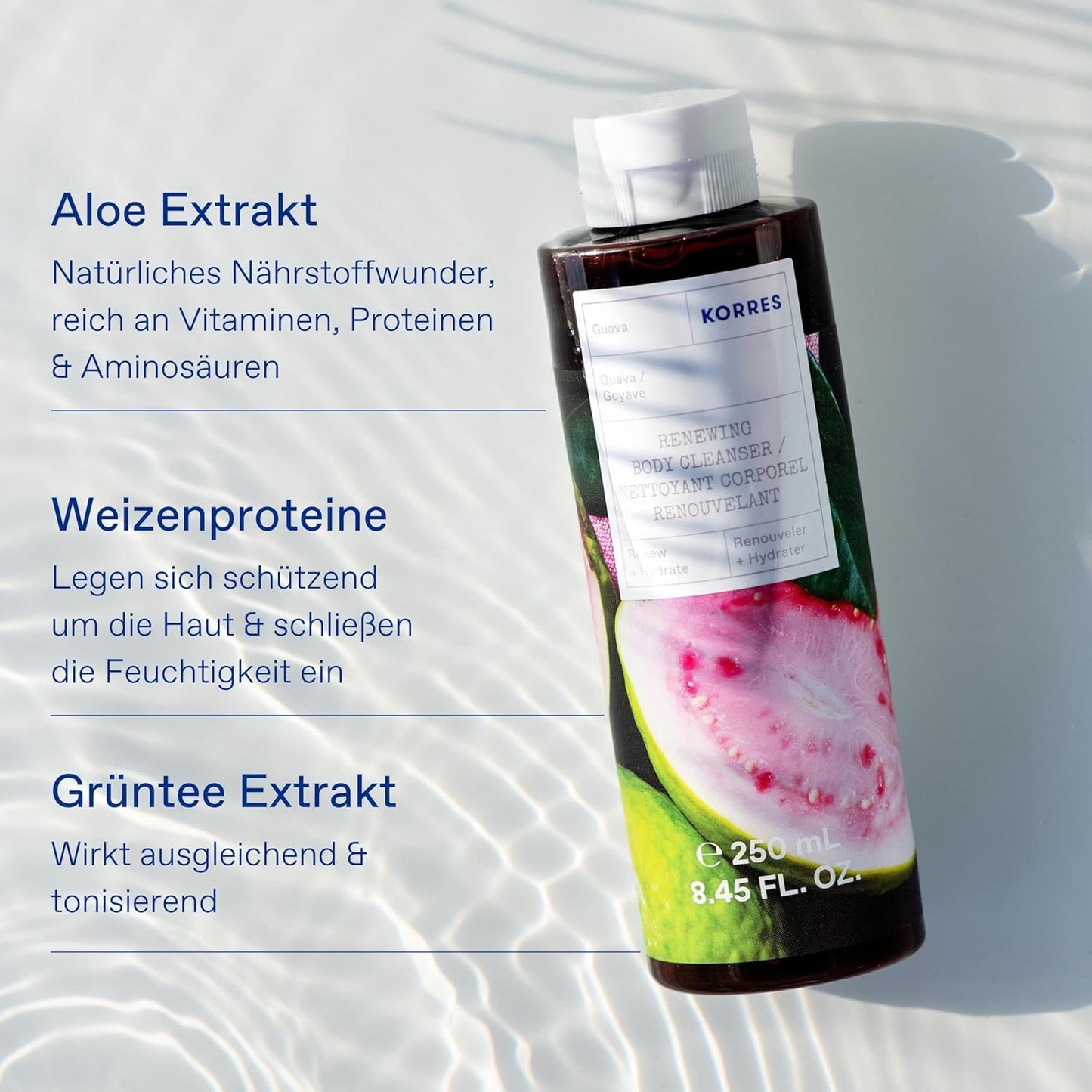 KORRES Renewing Body Cleanser, White Blossom Aroma, Foaming Shower Gel for Women & Men with Greek Botanicals, Gentle Body Wash to Cleanse & Hydrate, Vegan & Cruelty Free, Made in Greece, 8.45 Fl Oz