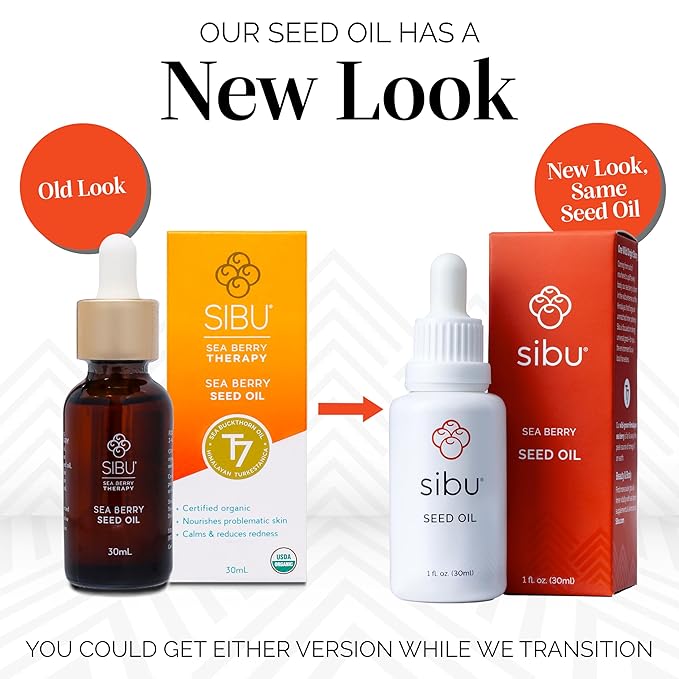 Sibu Premium Himalayan Sea Buckthorn Seed Oil, USDA Organic (30ml) – Amazing for Sensitive Skin, Breakouts, & Irritation