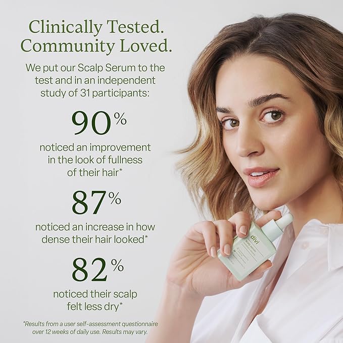Divi Scalp Serum for Thinning Hair, 15ml – Clinically Tested, Nourishing Formula with Amino Acids, Caffeine & Rosemary Oil – Promotes Healthy Scalp & Fuller-Looking Hair, Reduces Oil & Product Buildup