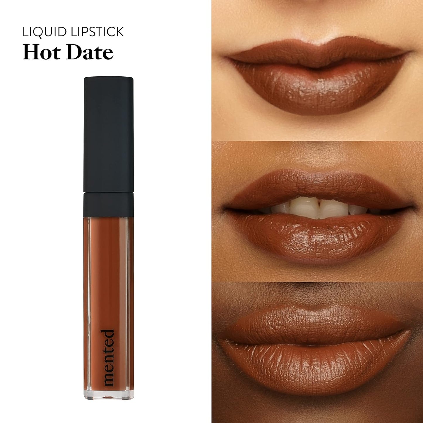 Mented Cosmetics Liquid Lipstick for Women, Velvet Matte Red Lipstick, Waterproof Lip Gloss, Tint, Stain Long Lasting Hydrating Moisturizing, Smudgeproof, Vegan, Hot Date