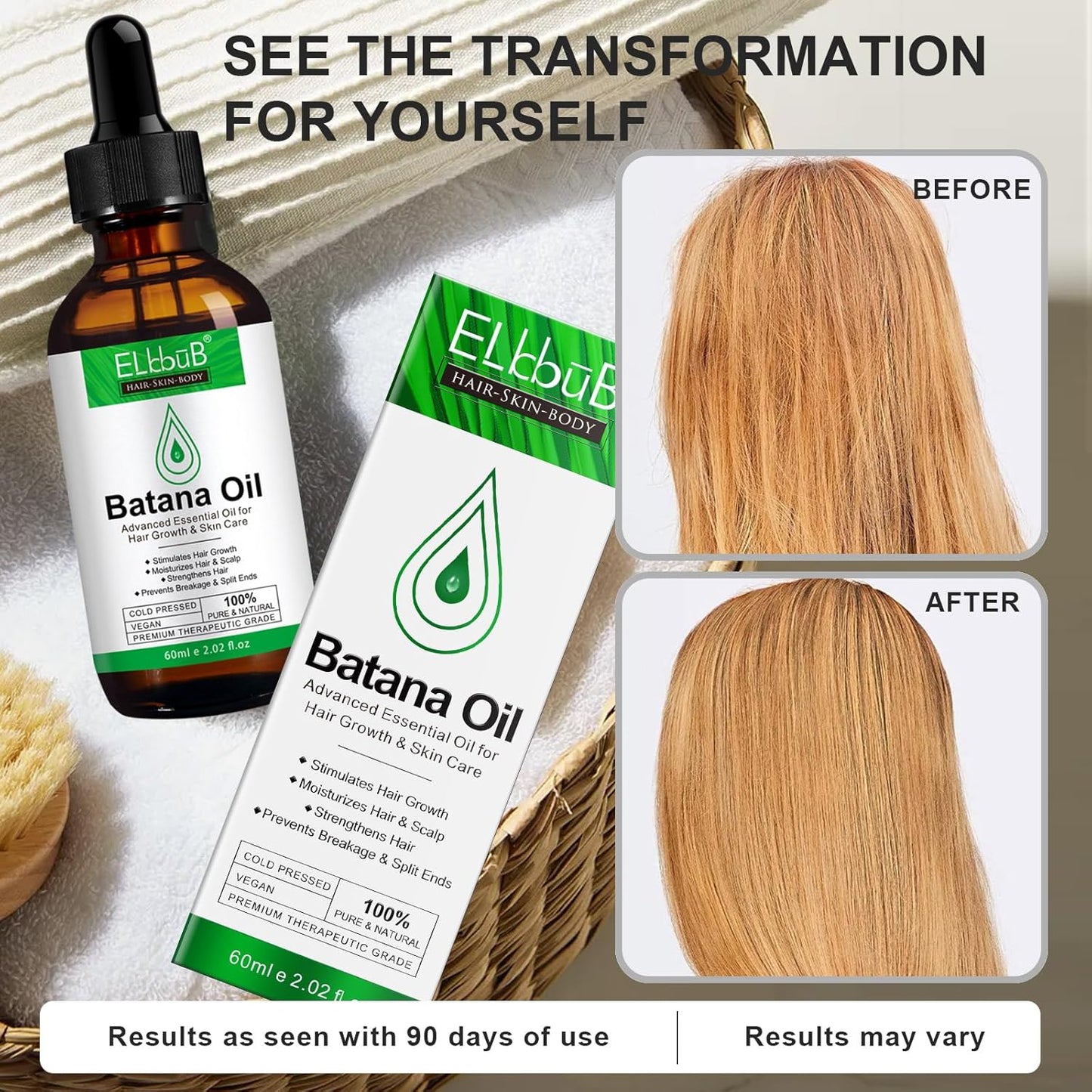 Dr. Sebi Raw Batana Oil - Hair Growth Oil for Men & Women, Sourced from Honduras, Pure & Unrefined, Nourishing Scalp & Hair, Promotes Hair Thickness, Prevents Hair Loss
