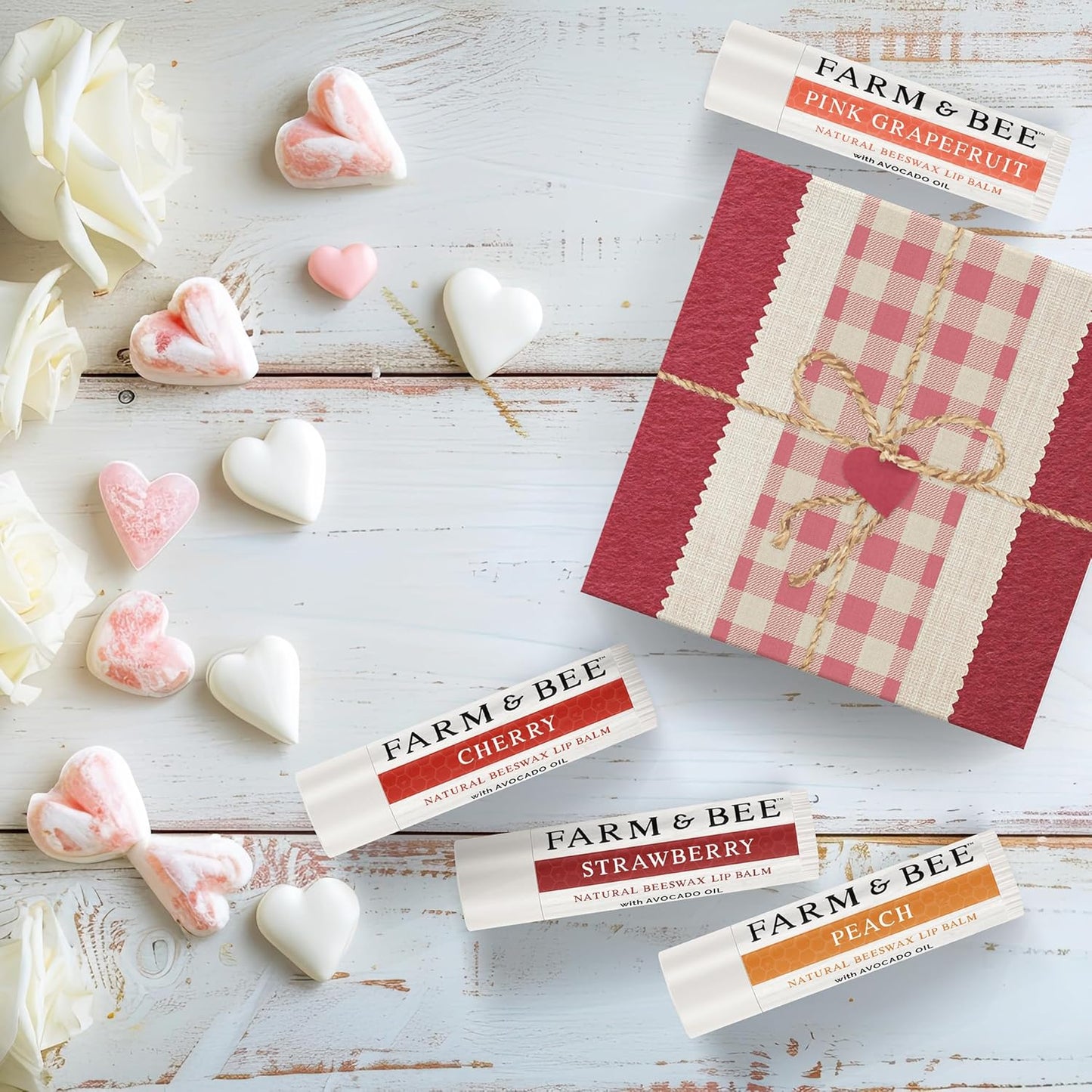 Natural Lip Balm – Gifts for Wife, Husband, Boyfriend, Girlfriend, Women, Men - Organic & Natural Ingredients - Moisturizing Lip Chapstick - Great Gift Idea for Valentines Day - 0.15oz (Pack of 4)