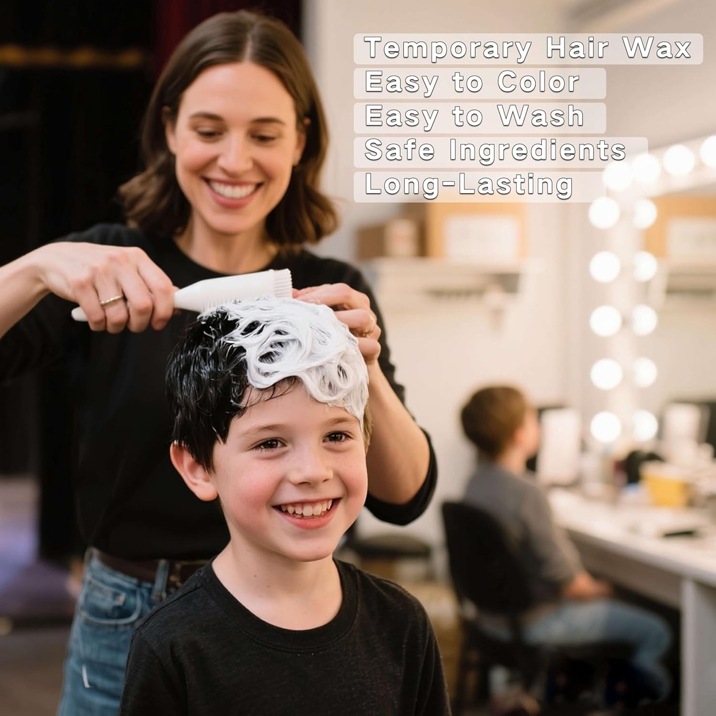 White Temporary Hair Color Dye for Adults Kids,Washable Halloween Temporary Hair Dye for Frankenstein Cosplay,Instant DIY Hair Coloring Gel Cream for Makeup Carnival Birthday Party