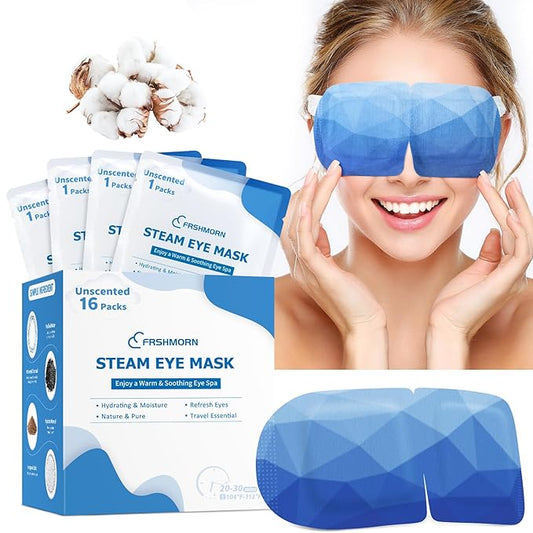 16 Packs Steam Eye Mask, Heated Eye Mask for Sleeping, Warm Compress for Eyes, Self Heating Disposal Eye Mask Comfortable Sleep Mask for Home, Office, Spa, Travel Essentials