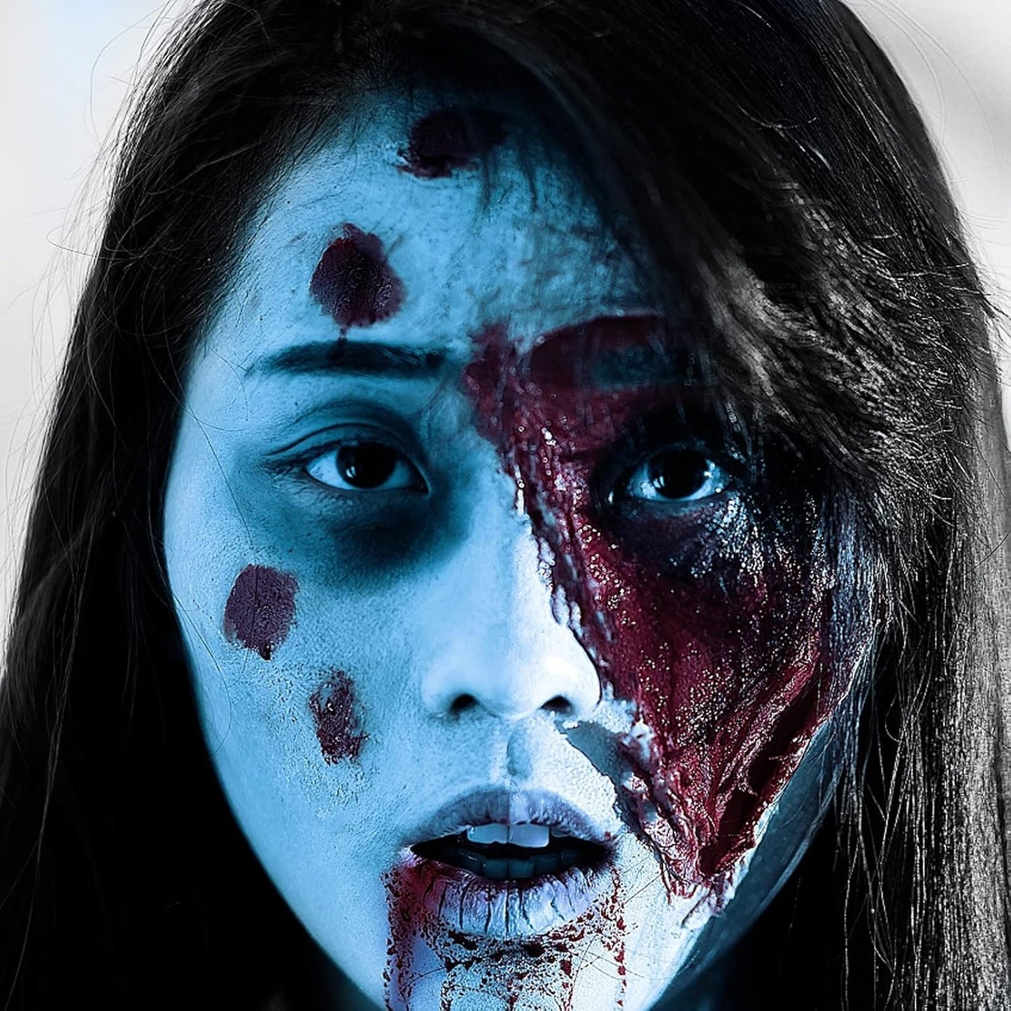 MEICOLY Light Blue Face Body Paint Stick,Pale Baby Blue Face Paint for Halloween SFX Cosplay Corpse Bride Avatar Sally Makeup,Waterproof Eye Black Stick for Baseball Softball Football Lacrosse