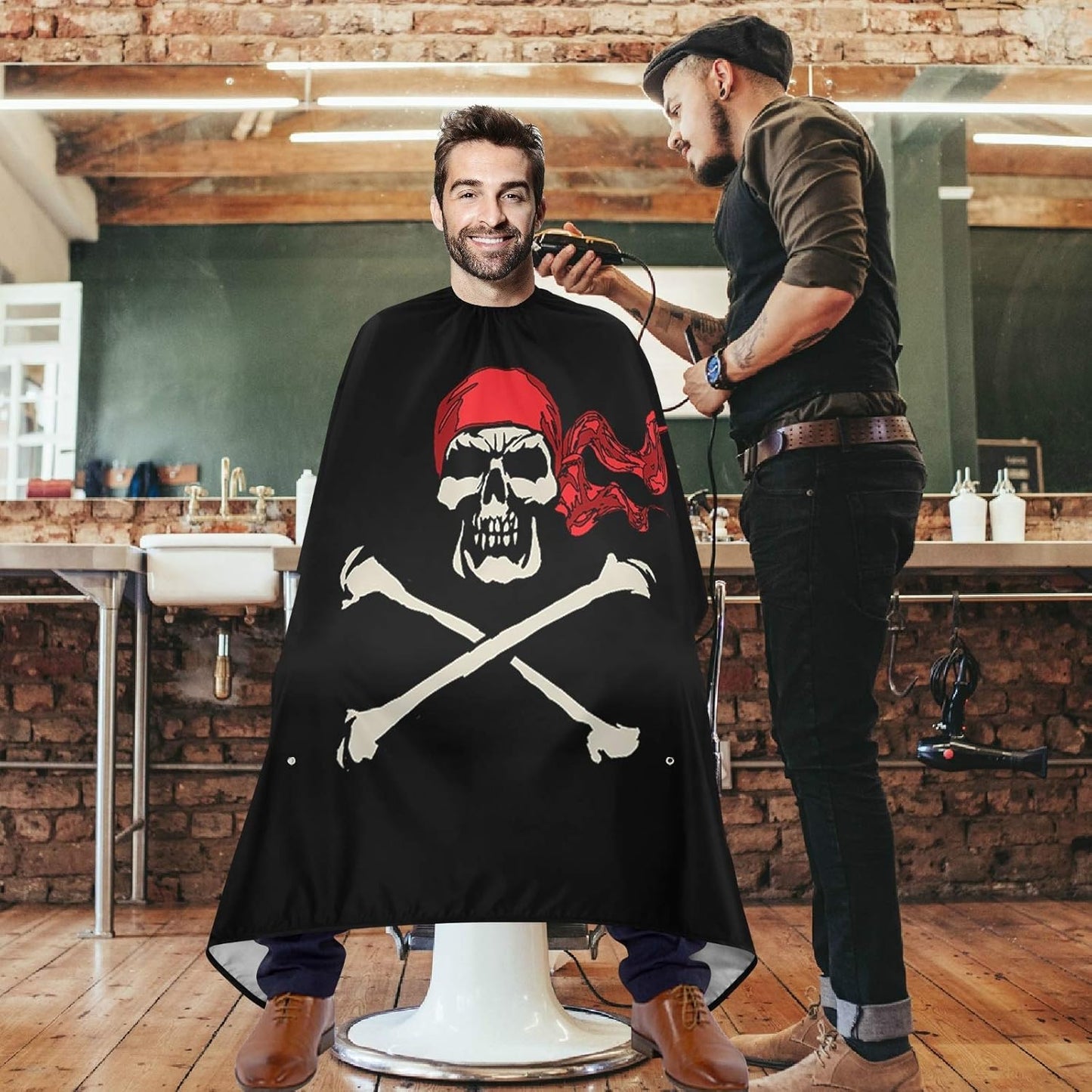 visesunny Professional Barber Cape Polyester Hair Cutting Clippings Catcher Grooming Cape Apron for Shaving Trimming For Men