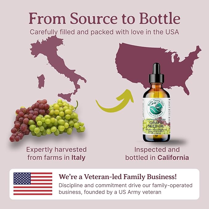 Bella Terra Oils Pure Grape Seed Oil – 1 gallon, Antioxidant-Rich, Lightweight, Radiant Skin, Frizz-Free Hair, Silky Touch