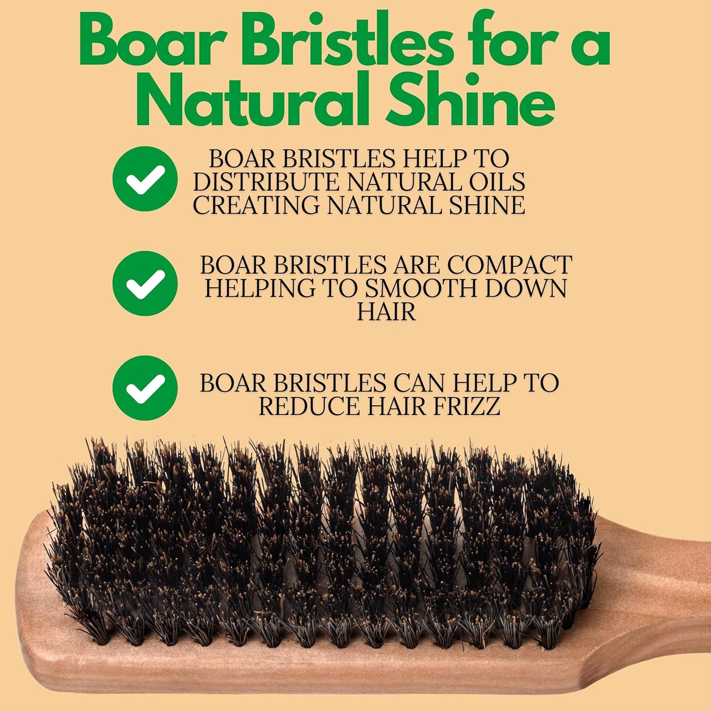 GranNaturals Soft Mens Boar Bristle Hair Brush - Natural Wooden Club Style Wave Hair Brush for Men - Styling Beard Hairbrush for Fine, Thin or Thick Hair