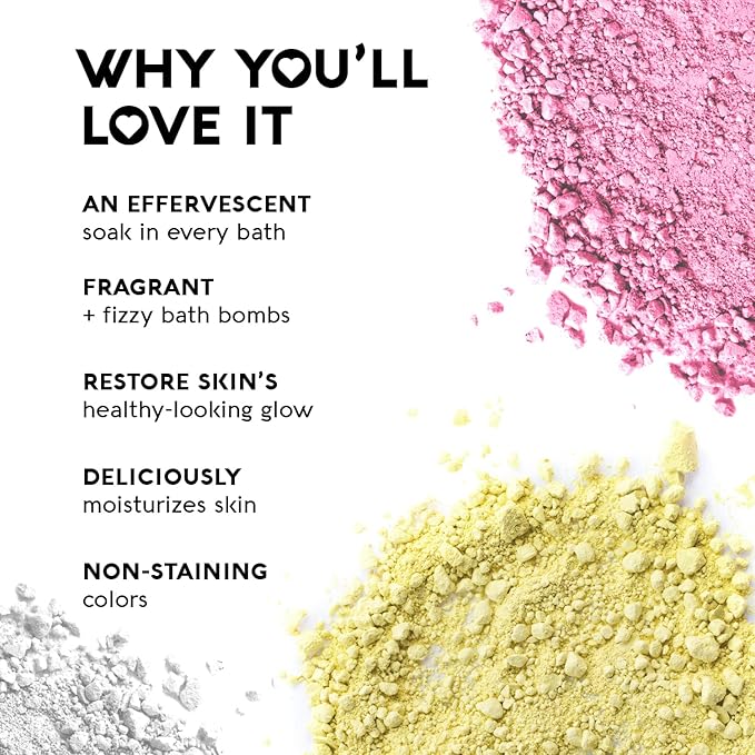 Nature's Beauty Yuzu & Rose Oil Bath Bomb Multi-Pack - Natural Hand Crafted, Non-Staining, Luxury Fizzy Spa Bomb, Nourish Dull + Dry Skin, Made w/Coconut Oil + Witch Hazel, 4.6 oz (4 Pack)