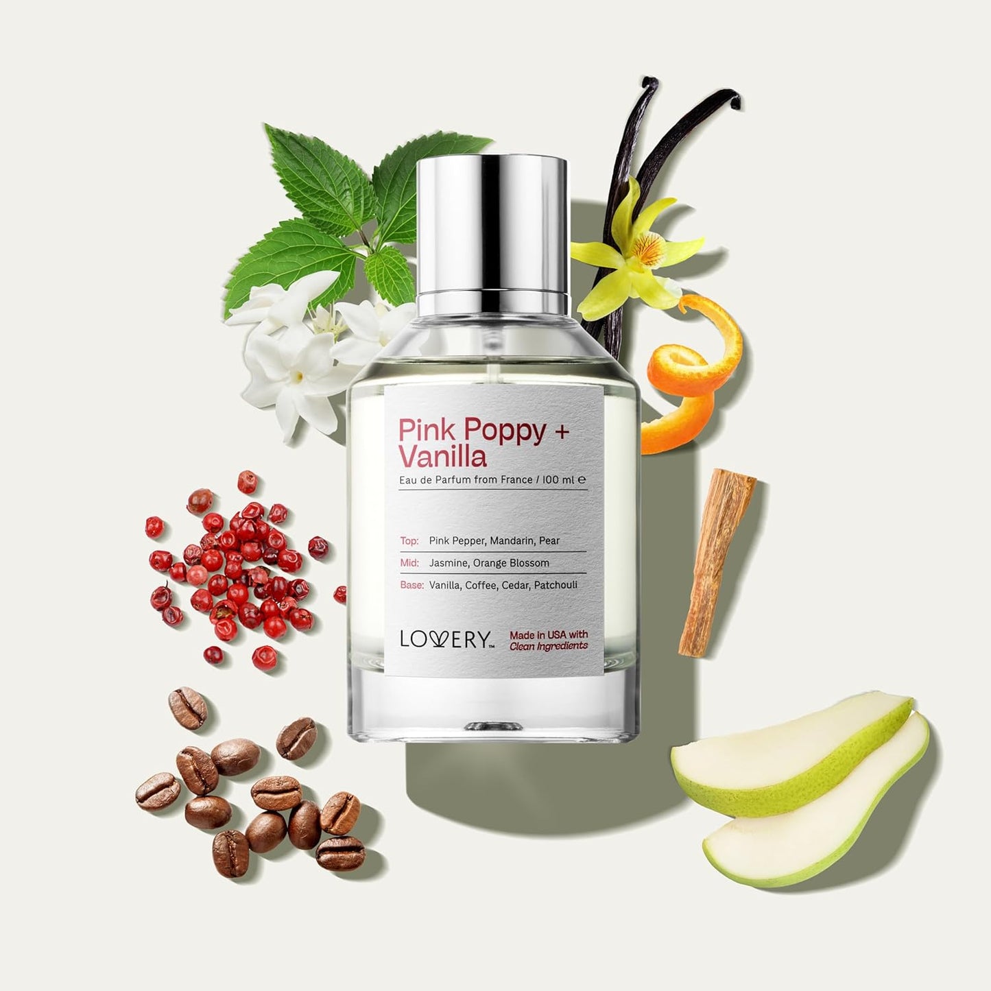 Pink Poppy & Vanilla Perfume for Women, Inspired by Y S.L B.lack O.Pium 100ml Clean Fragrance Perfumes for Womens, Long Lasting Vegan, Natural Ingredients, Vanilla, Coffee, Patchouli, Made in USA