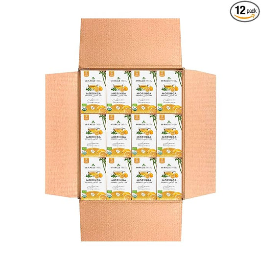 Miracle Tree - 12 Count of Organic Moringa Superfood Tea, 25 Individually Sealed Tea Bags, Lemon (Keto, Detox, Energy/Immunity Booster, Vegan, Gluten-Free, Organic, Non-GMO, Caffeine-Free)
