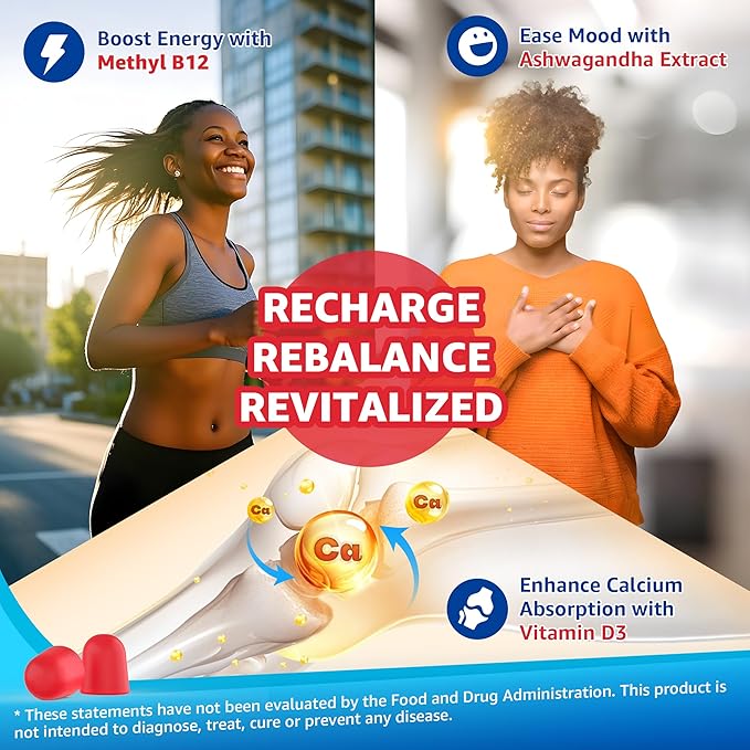 Magnesium Gummies 400mg | as 8 Forms of Magnesium Glycinate, Malate, Citrate, Taurate, Oxide, and More | with Ashwagandha Extract, D3 & B12 Supports for Calm, Zzz, Mood, Muscle Cramp - Vegan 120 Cts