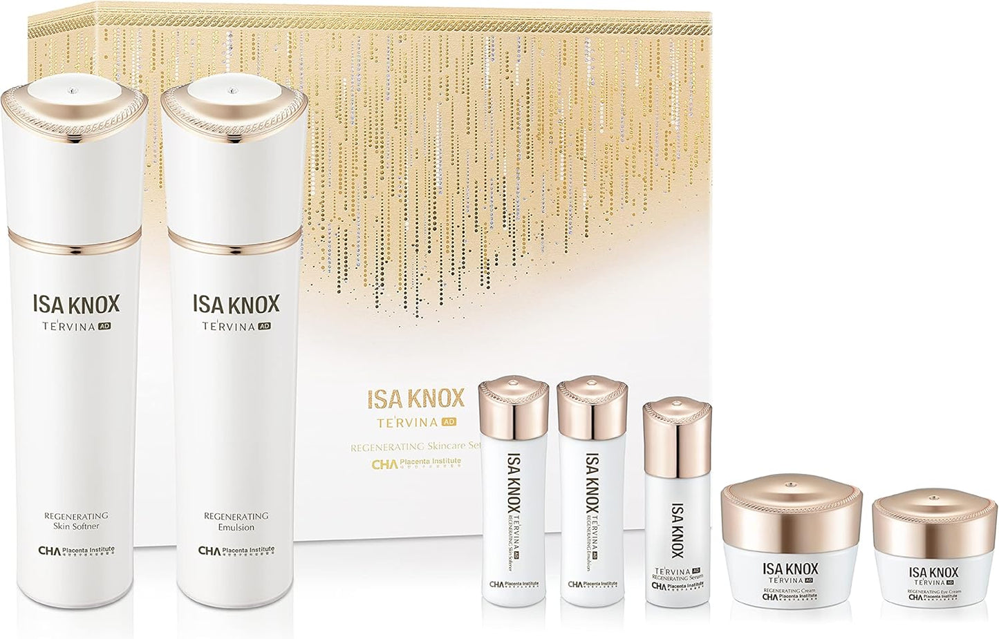 ISA KNOX TE'RVINA AD Regenerating Skincare Set (12.7fl oz) - Hydrating, Nourishing & Firming Toner & Moisturizer Set for Youthful and Radiant Skin, Placenta, Rose Absolute