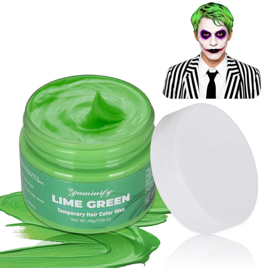 Lime Green Temporary Hair Color Dye,Washable Temporary Green Hair for Frankenstein Monster Joker Cosplay,Instant DIY Hair Coloring Gel Cream for Halloween Costume Carnival