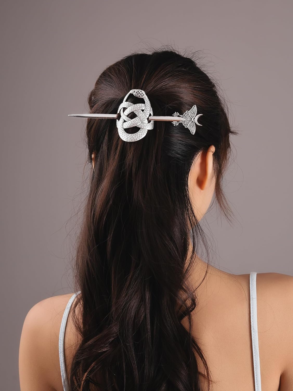 HAQUIL Viking Snake Moth Hairpin, Viking Celtic Knot Retro Hairpin, Minimalist Hair Accessories for Women