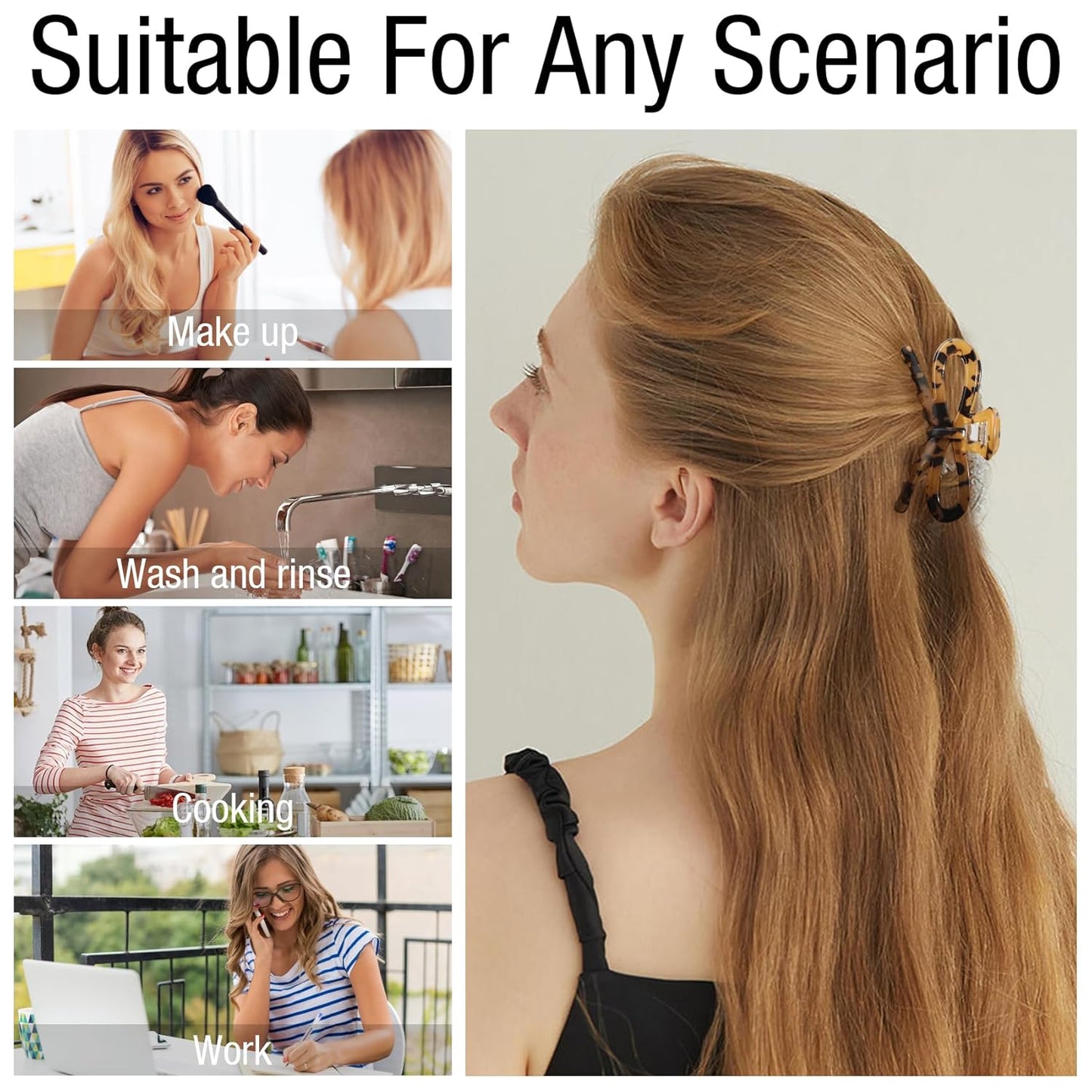 Jayongnee 3 PCS Bow Hair Claw Clips for Women - Non-Slip Hair Clamps for Thin or Thick Hair - Cute Butterfly Hair Accessories for Women Girls - Elegant Hair Styling Accessories (bow 5, Medium)