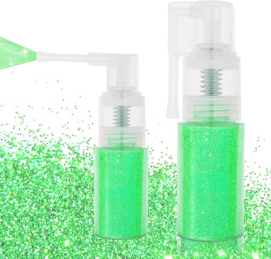MEICOLY Green Body Hair Glitter Spray,25g/0.88OZ,Shinny Sparkle Glitter Spray for Clothes,Loose Shimmer Hairspray for Festival Rave Makeup/Stage Performance,Lightweight