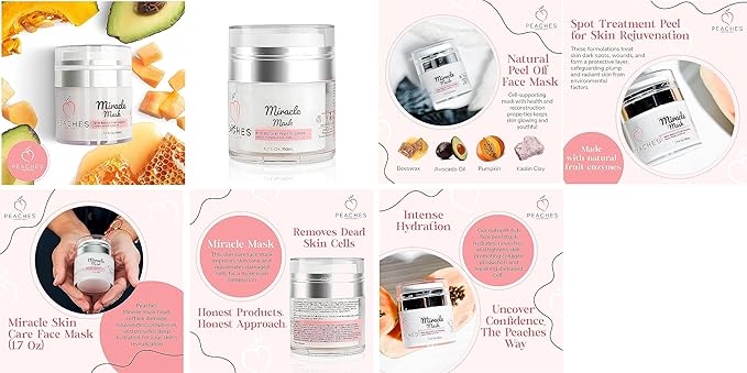 Hydrating Face Mask with Beeswax, Avocado Oil, Pumpkin, and More – Gently Removes Dead Skin Cells – Miracle Mask (1.7 oz)