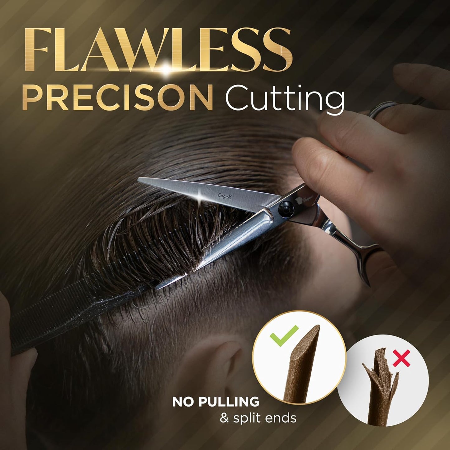 Fagaci Hair Cutting Scissors Set 6" Razor-Sharp, Professional Hair Scissors with Precise Cut and No Snag, Thinning Shears for Haircutting, Lasting Sharpness and Durable Steel Haircut Barber Shears