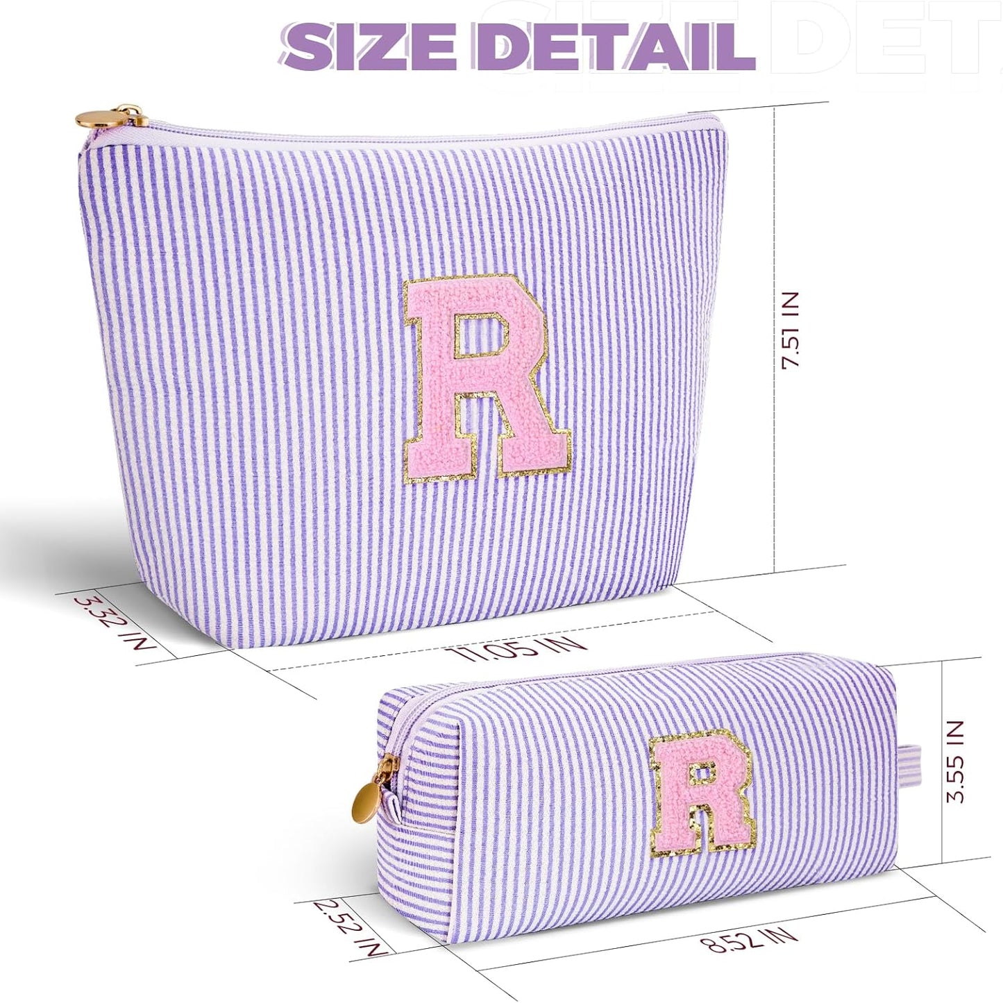 Personalized Anniversary Wife's Birthday Gifts,Mothers Day Gifts for Women,Wife Gifts from Husband,Cool Birthday Gifts for Wife,Makeup Bag Set Cosmetic Bag for Teen Girls - Lavender,R