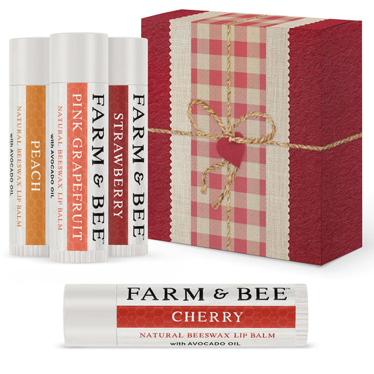Natural Lip Balm – Gifts for Wife, Husband, Boyfriend, Girlfriend, Women, Men - Organic & Natural Ingredients - Moisturizing Lip Chapstick - Great Gift Idea for Valentines Day - 0.15oz (Pack of 4)