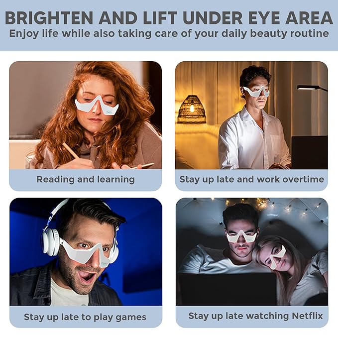 Skin Care Red Light Therapy Glasses Specifically for Dark Circles and Under Eye Bags - Intense Microcurrent Eye Masks for Dark Circles and Puffiness - Anti Aging Brightening Glasses [1pair]