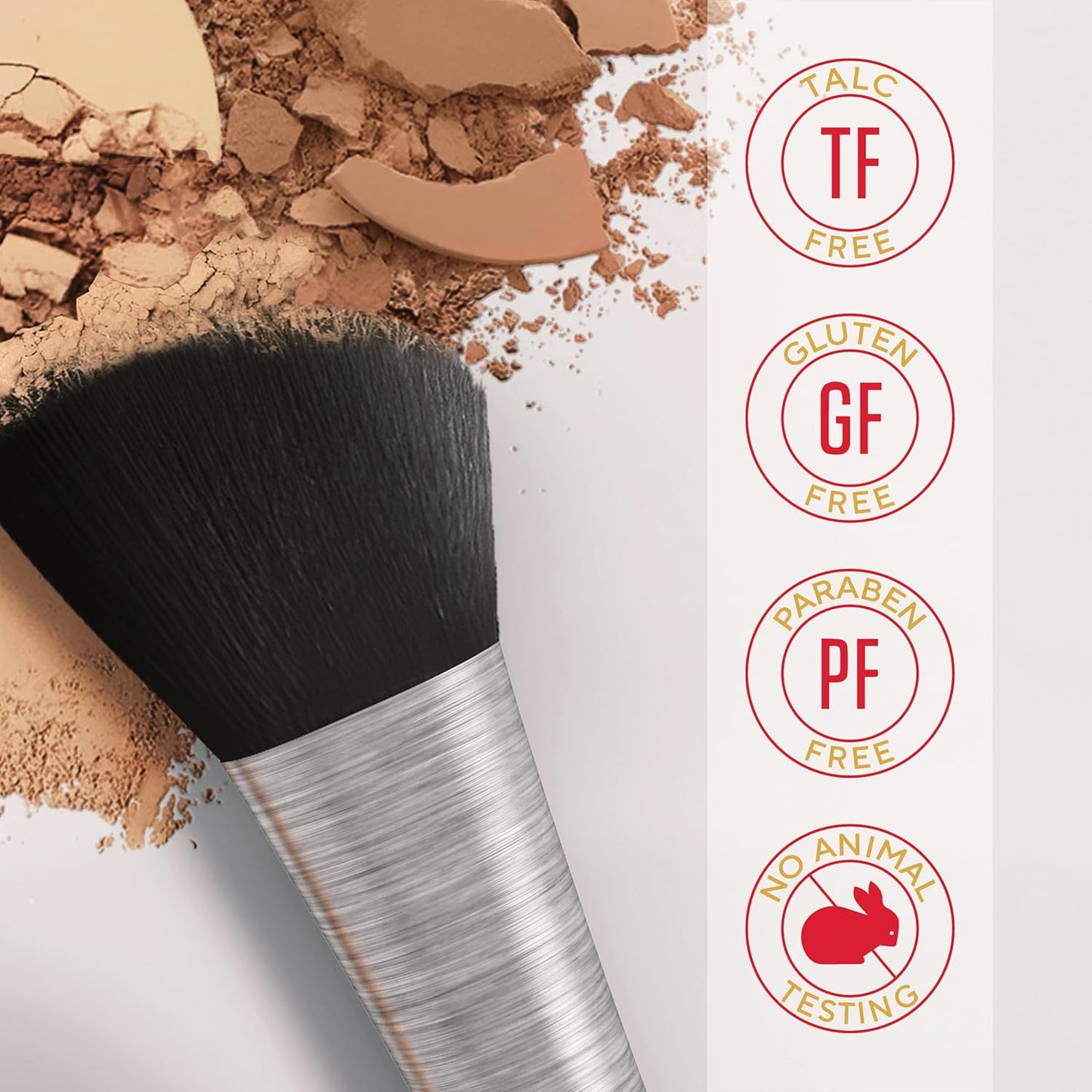 MIRABELLA - Invincible for All Pure Press Foundation, HD-Finish Pressed Powder, Buildable Mineral Pressed Powder Compact with Jojoba & Triglyceride, Age-Defying Makeup for All Skin Types, Deep D13