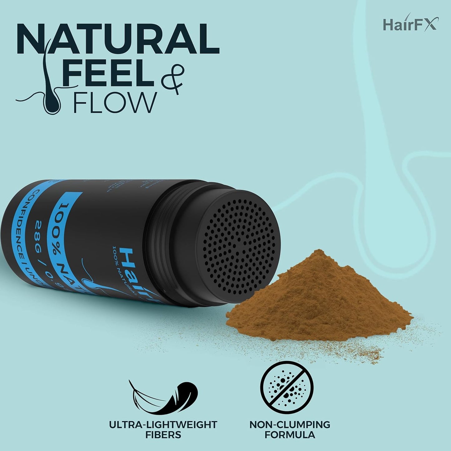 Hair Fibers for Thinning Hair (DARK BROWN) Undetectable & Natural - Giant 28g Bottle – Hair Thickener + Instant Thicker Fuller Hair - Completely Conceals Hair Loss in 15 Seconds for Women & Men