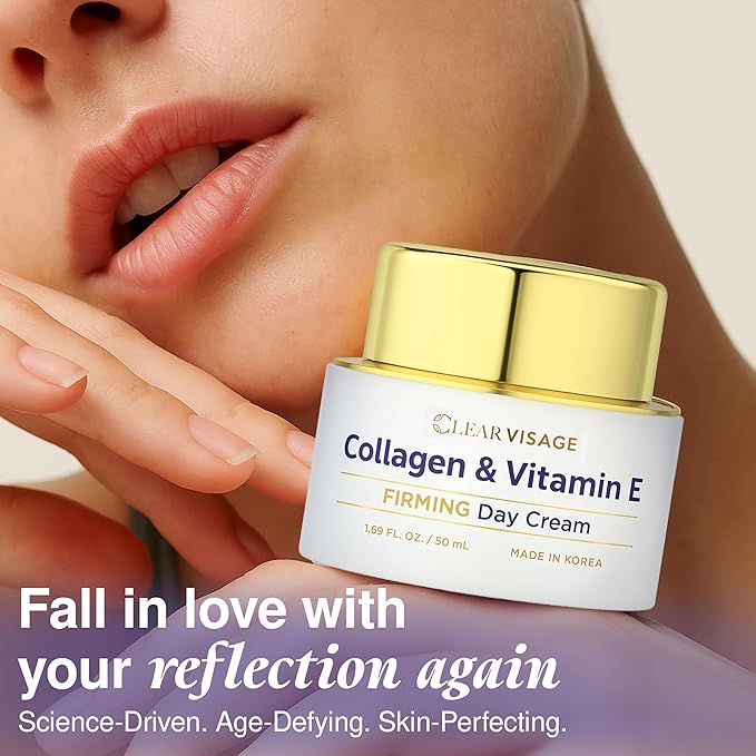 Collagen & Vitamin E Day Cream - Hydrating Anti-Aging, Improves Elasticity & Fine Lines - Dermatologist Tested, Cruelty-Free Korean Skin Care for All Skin Types - 1.69 fl. oz