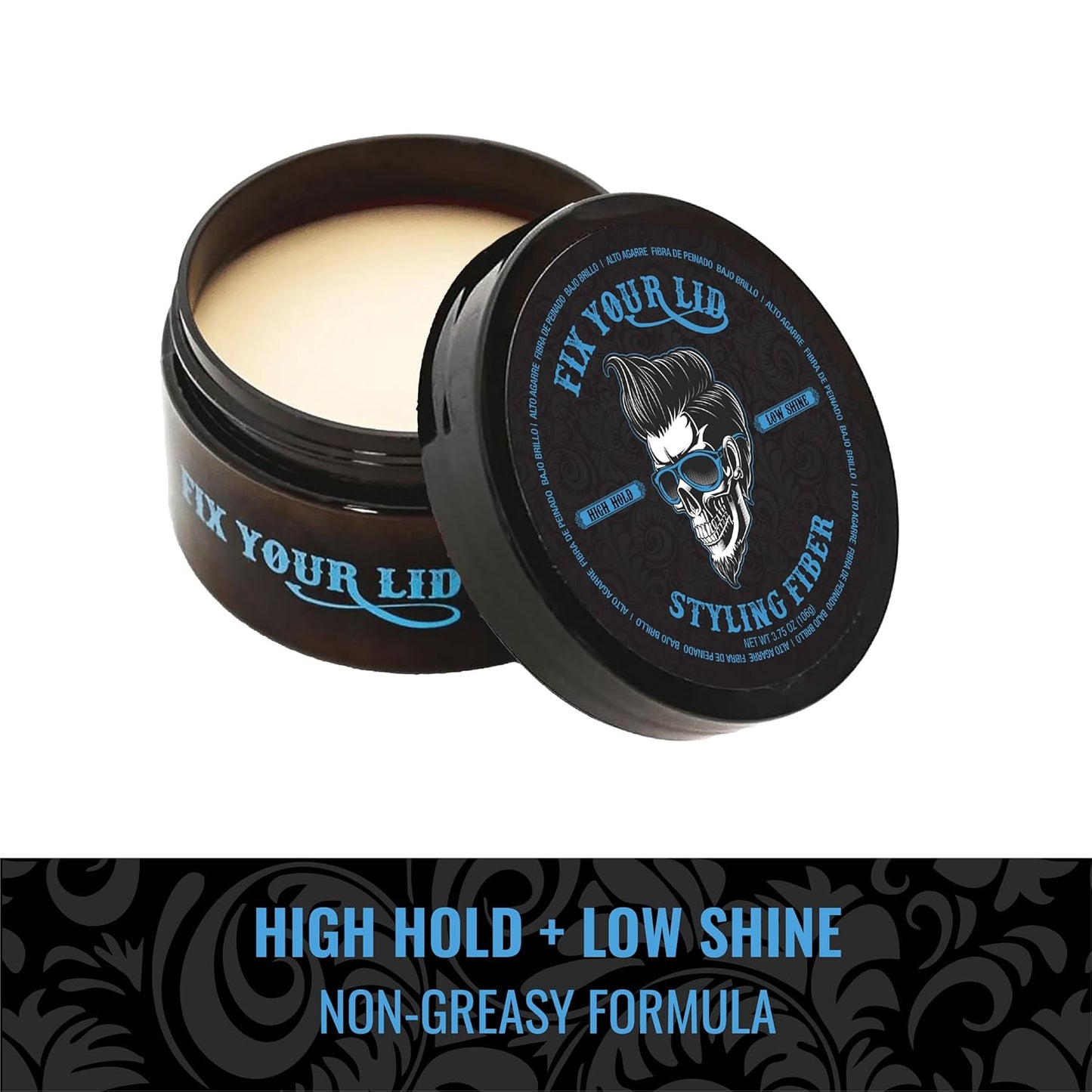 Fix Your Lid-Hair Styling Fiber for Men's and Boys' Short, Choppy Hair Types with High Hold and Low Shine, Infused with Pleasant Citrus Scent, Paraben and Phthalate Free,3.5 oz