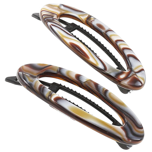 Camila Paris CP3367 French Hair Barrette Clip for Women, Handmade, Onyx, Side Slide-in Metal-Free Closure Strong Hold Grip Hair Clips for Girls, No Slip Durable Hair Accessories, Made in France