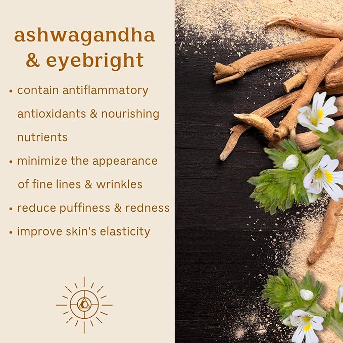 Solluna by Kimberly Snyder Feel Good Eye Cream — Anti-Aging Plant Based Under Eye Treatment with Hyaluronic Acid, Ashwagandha, Calendula & Eyebright Botanicals (0.5oz) Non-Toxic Cruelty-Free & Vegan