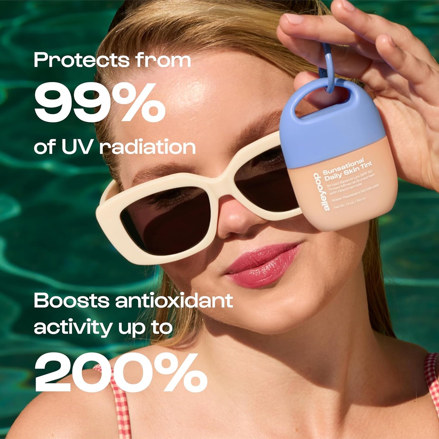 Alleyoop Sunsational Tinted Moisturizer SPF 50 for Face Broad Spectrum – 100% Mineral Face Sunscreen with Jojoba, Hydrating & Soothing Tinted Sunscreen, Vegan & Cruelty-Free (Halo)